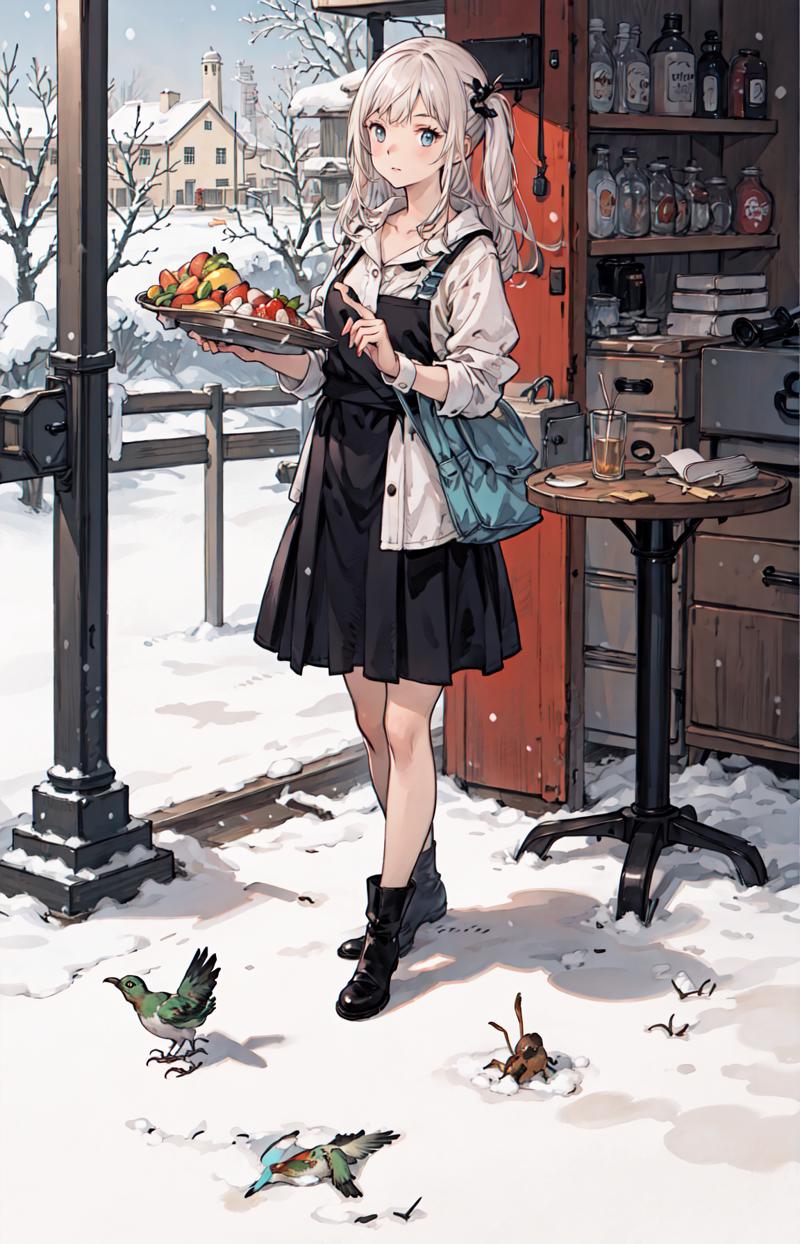 189694-3743639929-best quality, detailed background, girl,sea, cafeteria, bird, snow, winter,.png